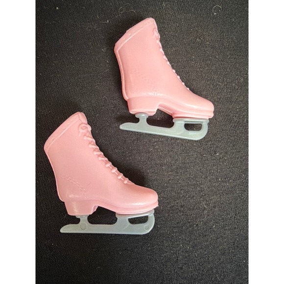 Barbie Other - Barbie Pink Ice Skates Doll Accessories Silver Blade Figure Skating Shoes Pair